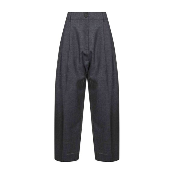 Studio Nicholson Women Grey Melange Wool Acuna Trousers - Picture 1 of 2